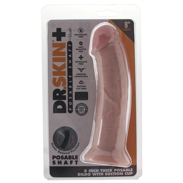 Dr. Skin Plus 8 Inch Thick Posable Dildo