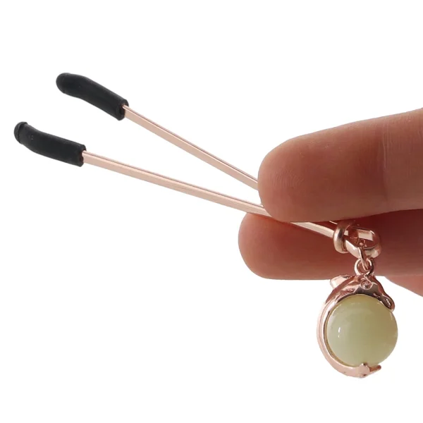 Bound Adjustable G1 Glow In The Dark Nipple Clamps by NS Novelties - Rose Gold