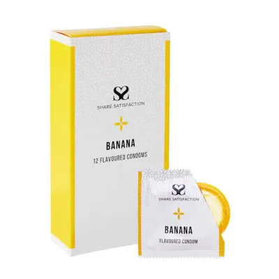 Share Satisfaction Banana Flavoured Condoms 12 Pack Banana