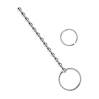 Kink Range Stainless Steel Beaded Penis Plug 5 9 Inch Silver