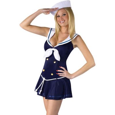 Anchors Away Costume Blue white One Size