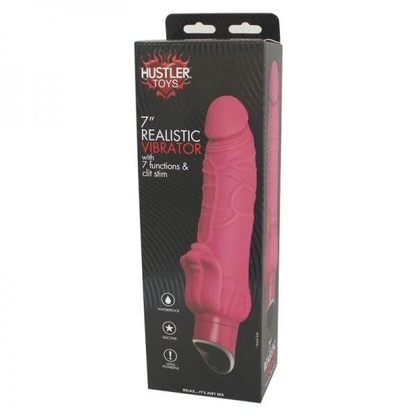 Hustler 7 Real Vibe 7x W/ Clit Stim Pnk
