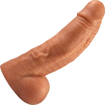The Small Titan Platinum 6 Silicone Ultrarealistic Dildo With Balls By Uberrime Caramel