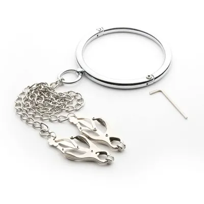 665 Metal Collar Chained Nipple Clamps