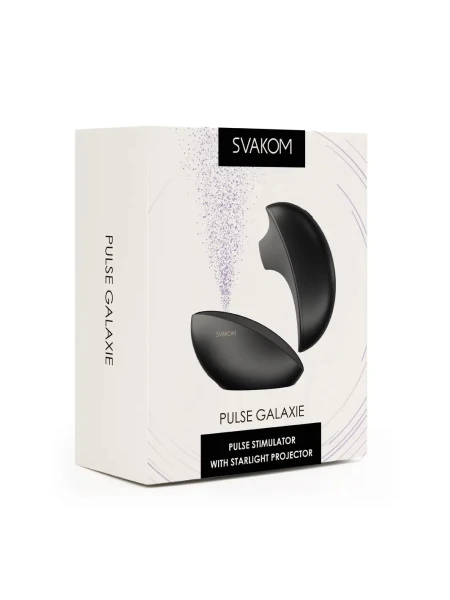 SVAKOM Pulse Galaxie App Enabled Pressure Wave Clitoral Stimulator With Starlight Projector - Midnight Black