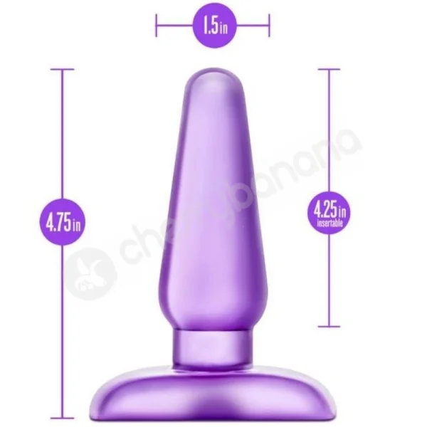 B Yours Eclipse Anal Pleaser Medium 4.25" Purple Butt Plug