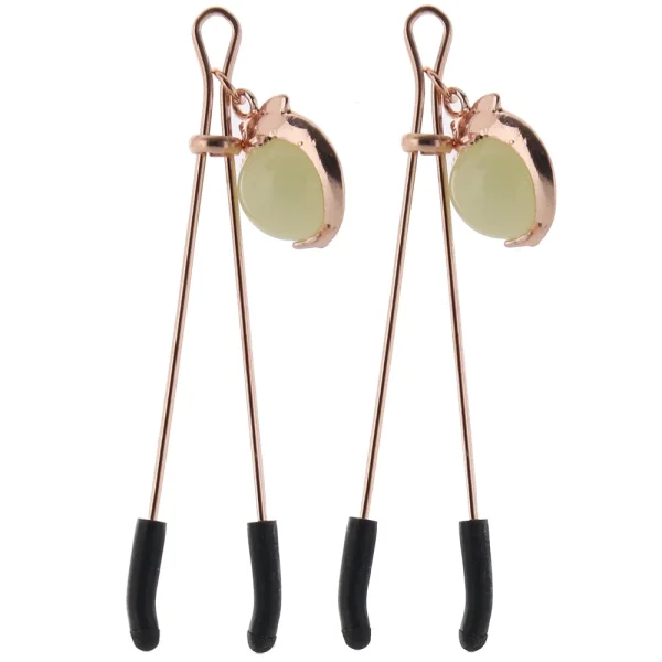 Bound Adjustable G1 Glow In The Dark Nipple Clamps by NS Novelties - Rose Gold