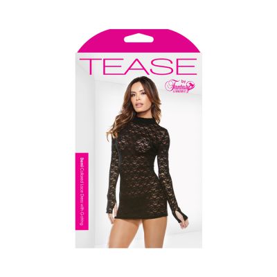 Demi Collared Lace Dress with G String One Size