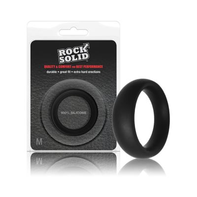 Rock Solid Silicone Black C Ring Medium 1 7 8in In A Clamshell