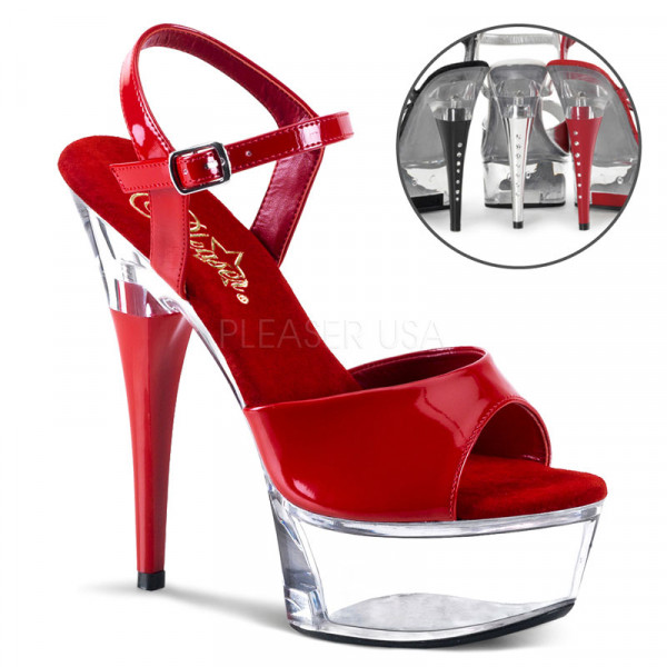 CAPTIVA-609 - 6" Ankle Strap PF Sandal W/RS On Heel