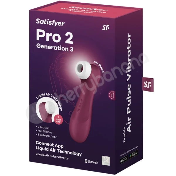 Satisfyer Pro 2 Generation 3 Red Liquid Vibration & Air Pulse With Connect App