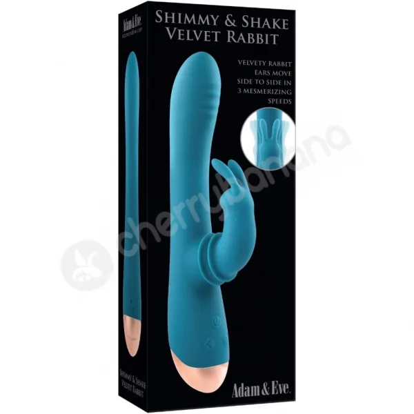 Adam & Eve Shimmy & Shake Velvet Rabbit With Side To Side Clit Stimulation