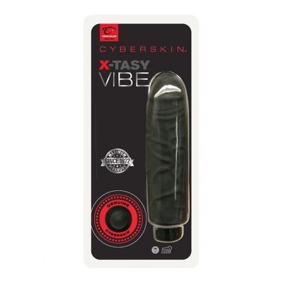 X Tasy Vibe Soft Black Realistic Vibrating Cocks