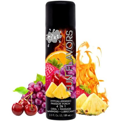 Wet Fun Flavors Passion Punch Warming Water Based Lube 3oz