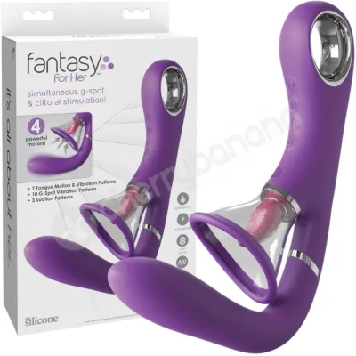 Fantasy For Her Ultimate Pleasure Pro Pussy Pump With Tongue G spot Vibrator