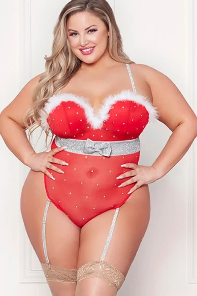 Seven Til Midnight Christmas Candy Cane Lane Mesh Teddy