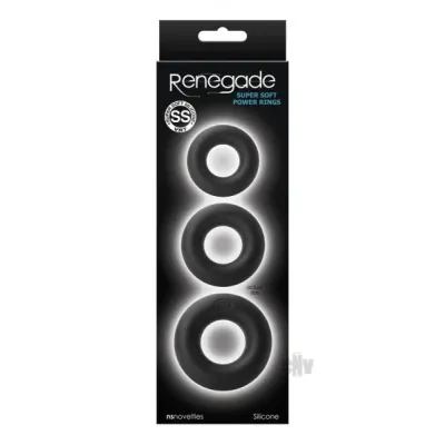 Renegade Super Soft Power Rings 3pk Blk