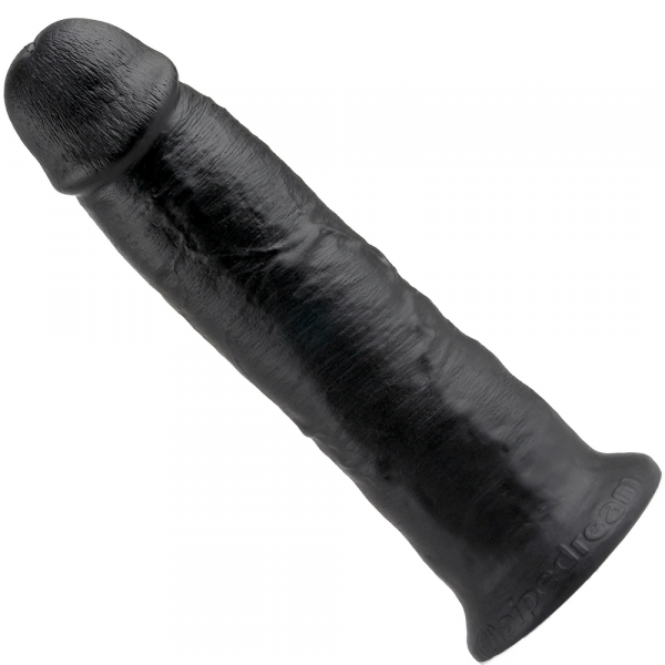 10" Veined & Girthy Black Suction Cup Dildo