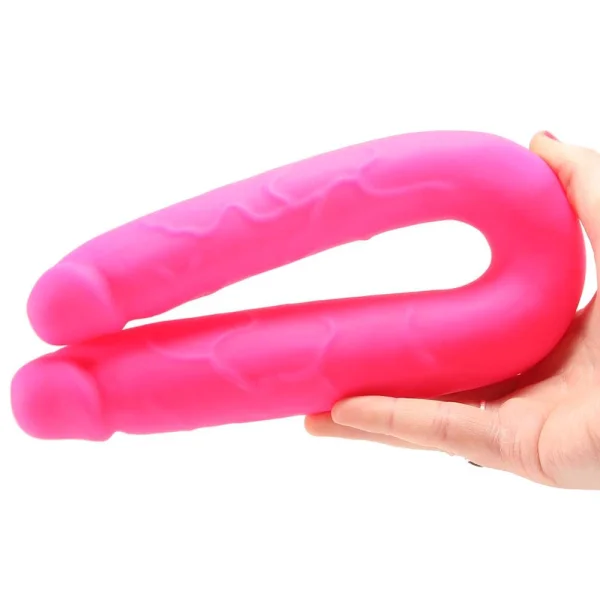 Colours DP Pleasures Pink Silicone Double Dildo