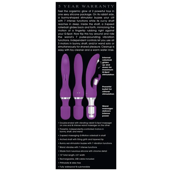 Adam & Eve - G-Motion Rabbit Wand Dual Vibrator