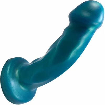 Splendid Dual Density Silicone Dildo By Uberrime Medium Mermaid Blue