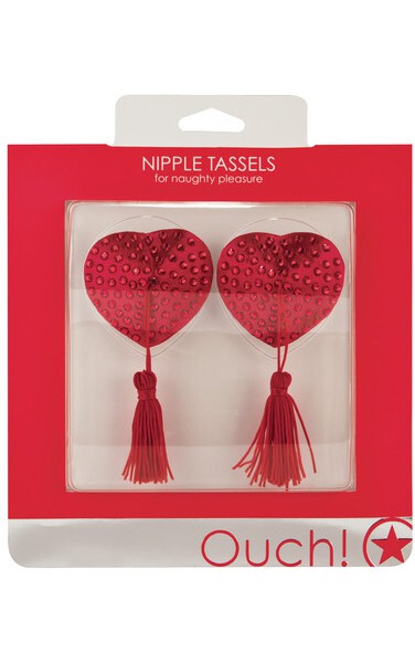 Nipple Tassels - Heart - Red