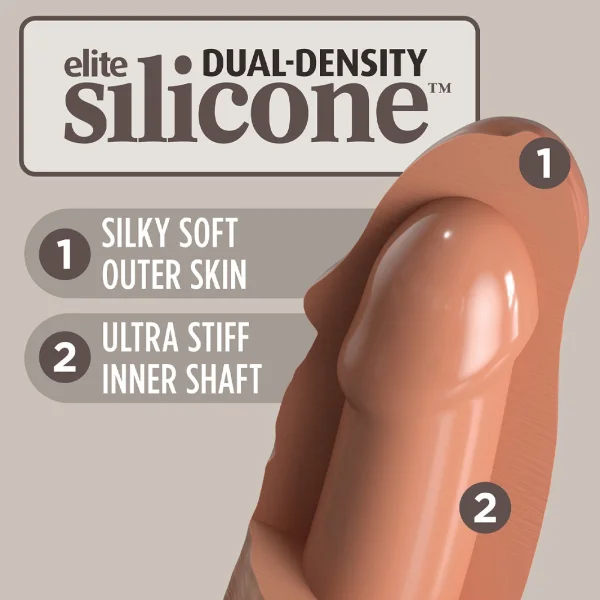 King Cock Elite 6 Inch Dual Density Dildo Caramel