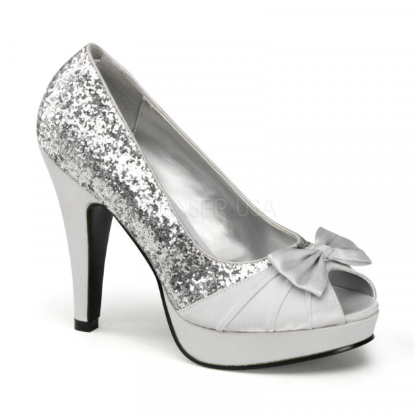 BETTIE-10 - 4 1/2" Heel, 1" P/F Open Toe Pump W/ Bow Detail At Toe