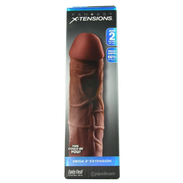 Fantasy X-Tension Mega 2-Inch Penis Extension Sleeve - Brown