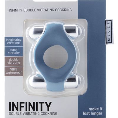 Infinity Double Vibrating Cockring Blue