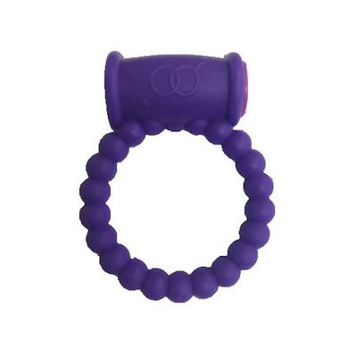 Pearl Necklace Vibrating Cock Ring Purple