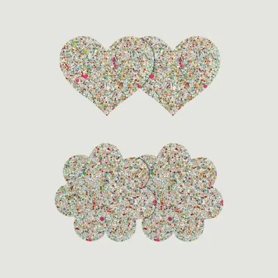 Pretty Pasties Glow In The Dark Glitter Heart and Flower 2 Pack