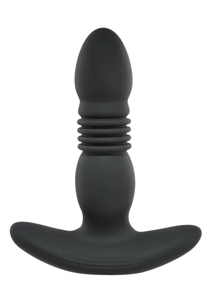 Playboy Pleasure Trust The Thrust Rechargeable Silicone Thrusting Anal Plug With Remote - Black