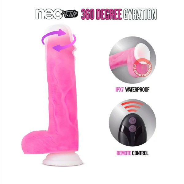 Neo Elite - Roxy - 8-inch Gyrating Dildo - Pink