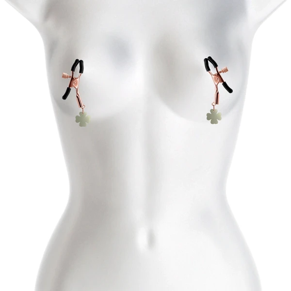 Bound Adjustable G4 Glow In The Dark Nipple Clamps by NS Novelties - Rose Gold
