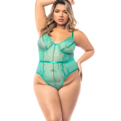 Mapale by Espiral Tropical Dreams Open Back Floral Lace Teddy