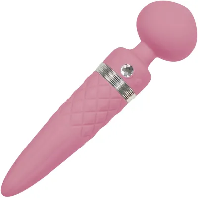 Pillow Talk Sultry Silicone Waterproof Rechargeable Wand Style Vibrator Pink