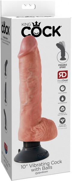 10" Vibrating Cock + Balls