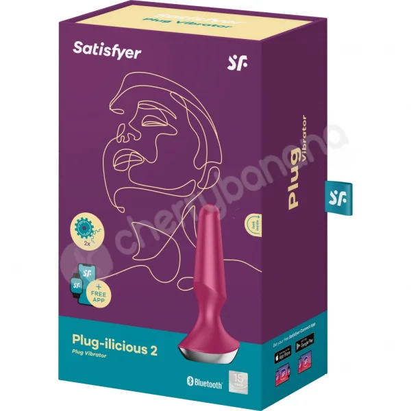 Satisfyer Plug-ilicious 2 Red 5.3" Vibrating App Controlled Butt Plug