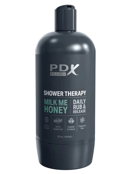 PDX Plus Shower Therapy Soothing Scrub Discreet Penis Stroker By Pipedream - Vanilla