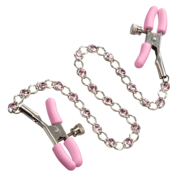CalExotics Nipple Play Nipple Clamps with Crystal Chain