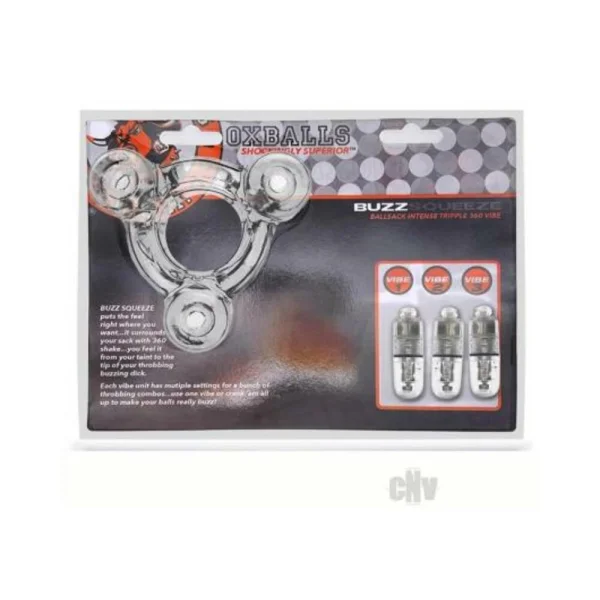 Oxballs Tri-Squeeze Ball-Stretcher & Cock Cage | Black Ice