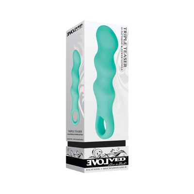 Evolved Triple Teaser Rechargeable Silicone Teal