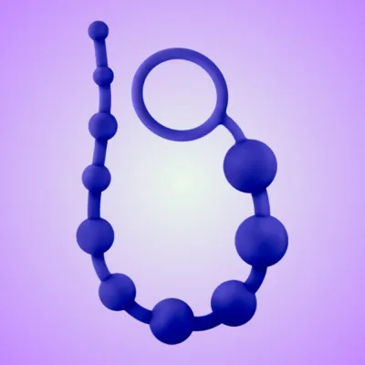 Luxe Silicone Anal Beads with 10 Beads Indigo