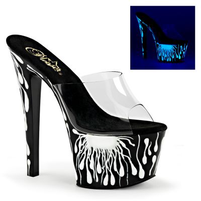 7 inches Heel 2 3 4 inches PF Slide Neon UV Reactive