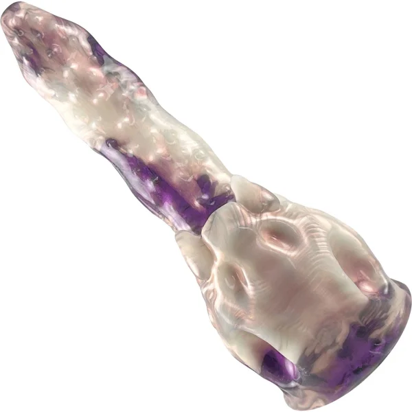 Deep Fantasies Venomaw Platinum Silicone Fantasy Dildo - Purple & White Marble