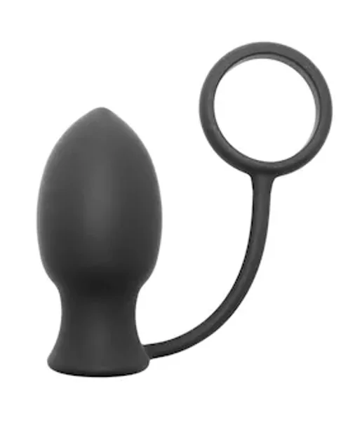 Bomber Vibrating Silicone Anal Plug With Cock Ring - Black — image 4 of 6