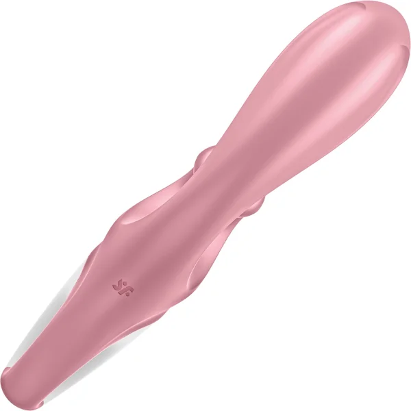 Satisfyer Hug Me Silicone Rechargeable Flexible App Enabled Dual Stimulation Vibrator - Pink