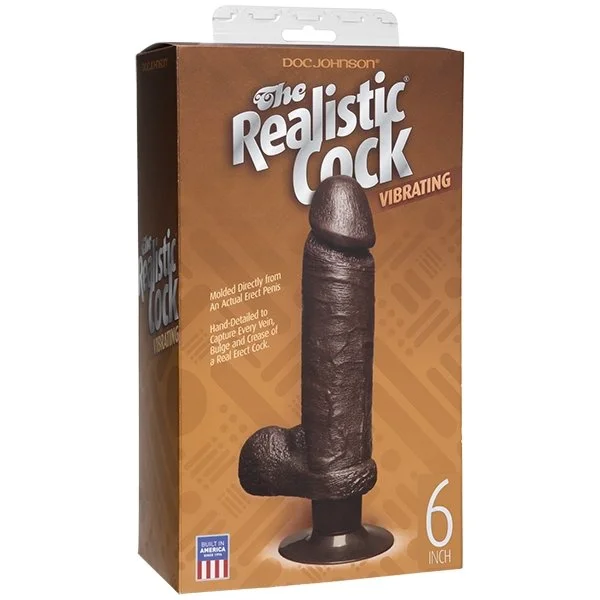 Vibro Realistic Cock Black 6 inch — image 4 of 4