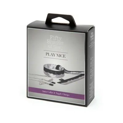 Fifty Shades Of Grey Play Nice Satin Lace Collar Nipple Clamps
